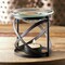 Fragrance Foundry Home Decorative Black Matte Oil Warmer with Glass Dish